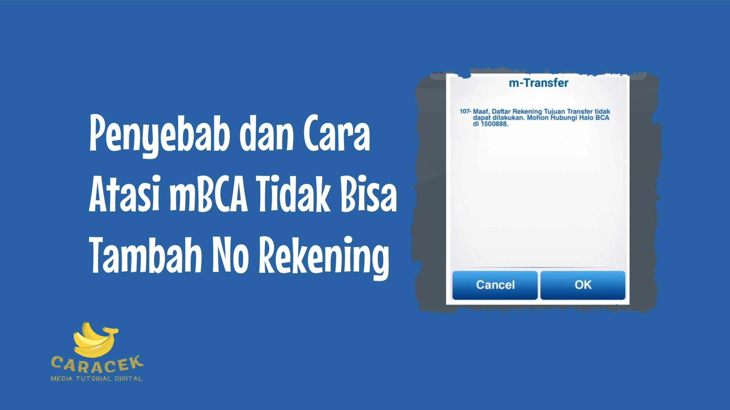 mBCA Tidak Bisa Tambah No Rekening