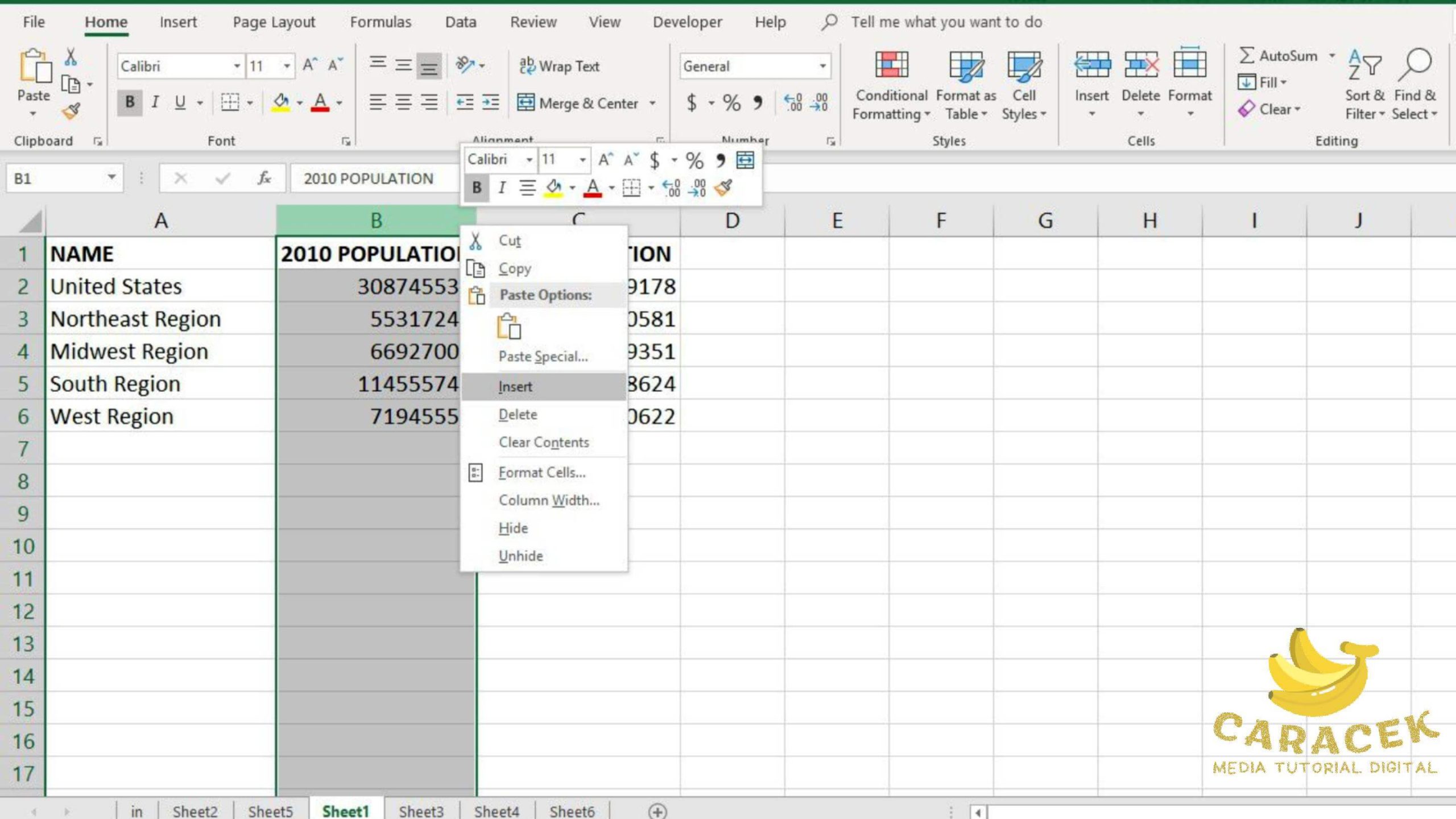 Cara Menambah Kolom di Excel