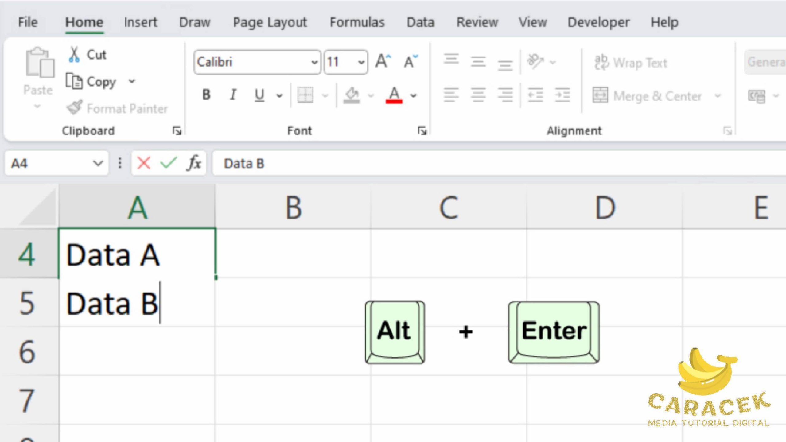 Cara Enter di Excel