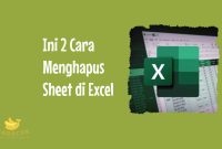 Cara Menghapus Sheet di Excel