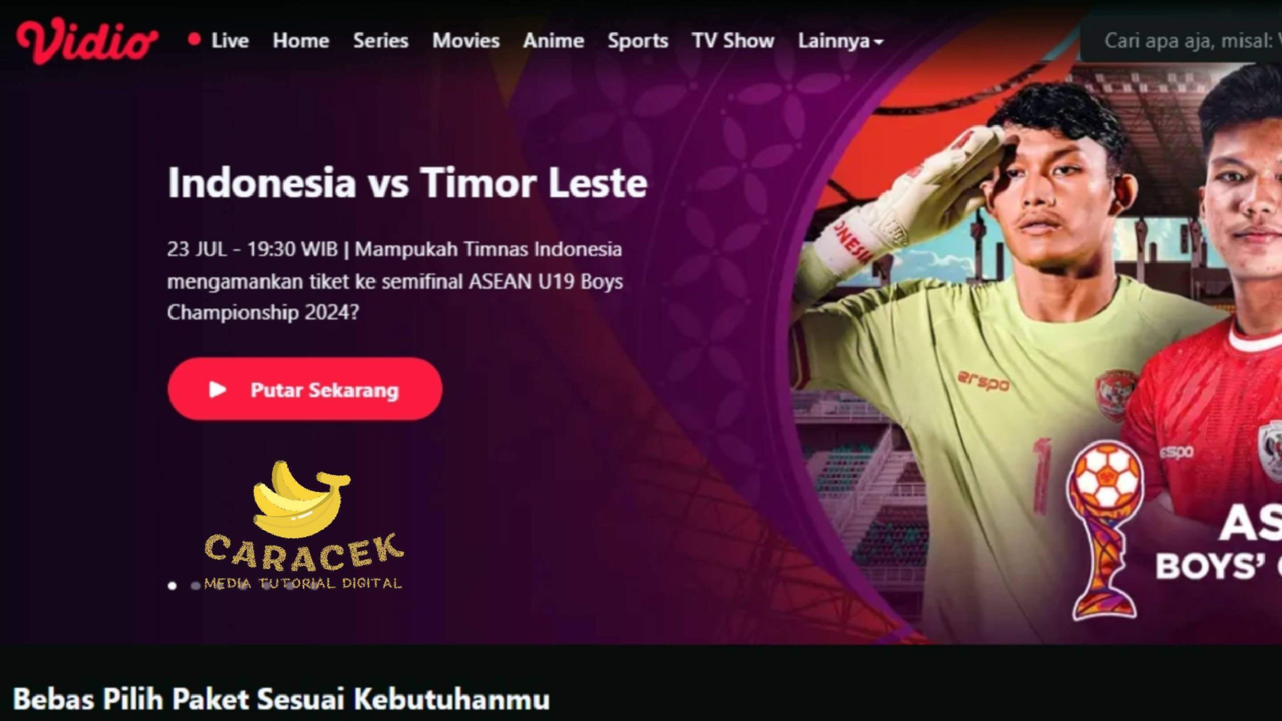 Aplikasi dan Website Streaming Olahraga