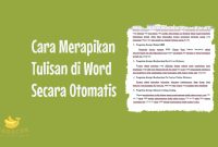 Cara Merapikan Tulisan di Word Secara Otomatis