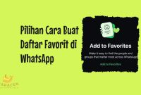 Cara Buat Daftar Favorit di WhatsApp