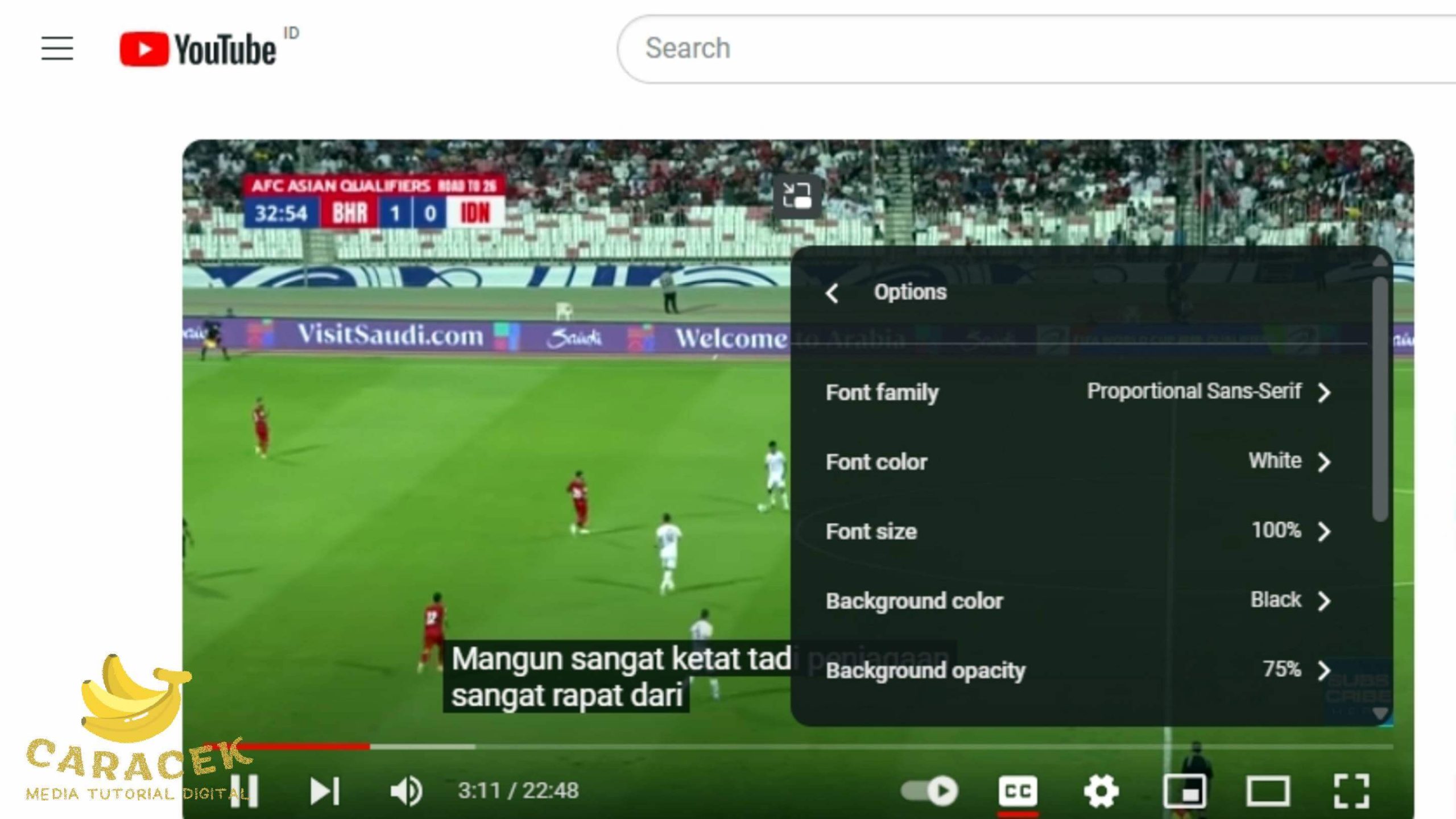 Mengubah Font Subtitle di YouTube